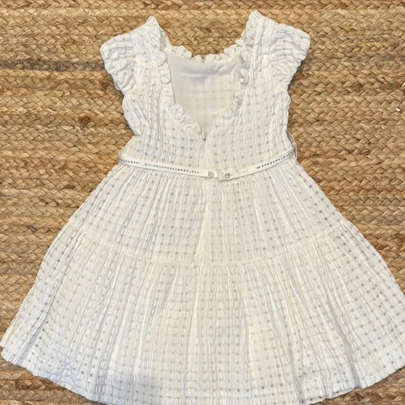 Mayoral White Tiered Cut Out Sundress with Flutter Cap Sleeves 6 - Picture 3 of 6